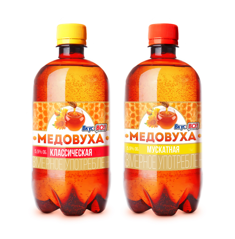 Дизайн этикетки «Медовуха» собственной торговой марки «Вкус-Во»